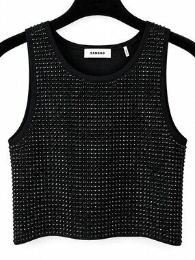 Sandro Paris Studded Black Tank Size Small